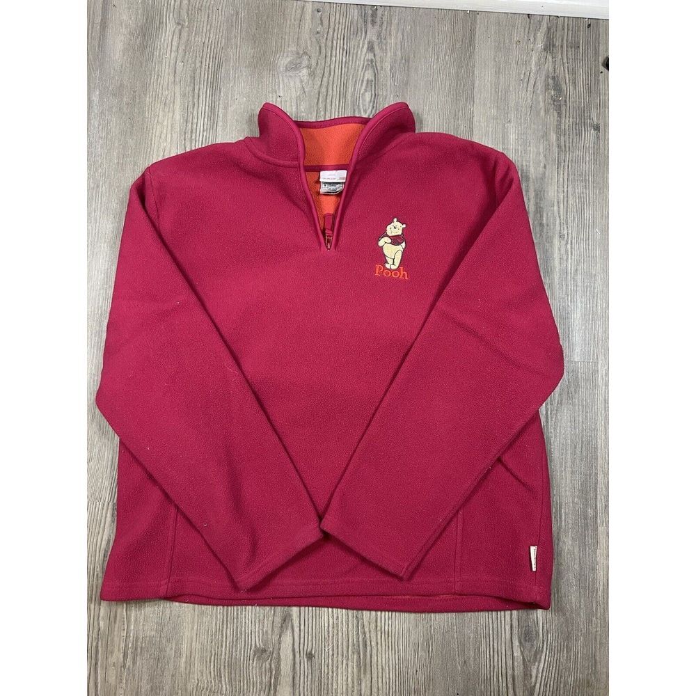 Disneyland Resort Winnie the Pooh Quarter Zip Pullover Sweatshirt Sweater Sz Lar